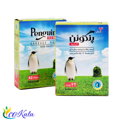کیسه زباله متوسط سبز پنگوئن رول 42 عددی