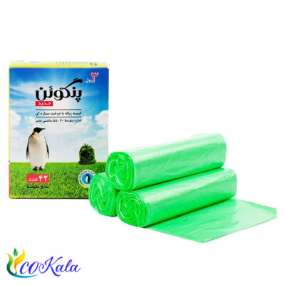 کیسه زباله متوسط سبز پنگوئن رول 42 عددی
