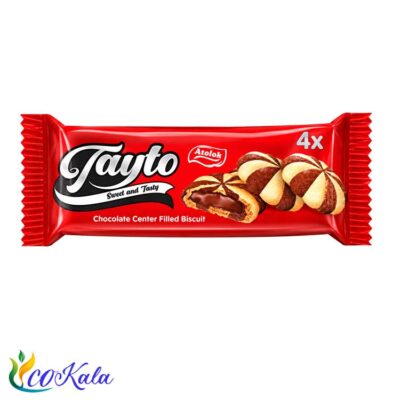 بیسکویت دورنگ مغزدار کاکائویی تایتو 4 عددی