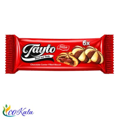 بیسکویت دورنگ مغزدار کاکائویی تایتو 6 عددی