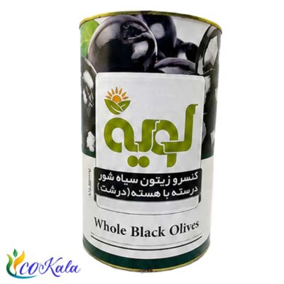 زیتون سیاه درشت قوطی 4کیلویی لویه