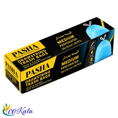 کیسه زباله بند دار آبی پاشا سایز متوسط