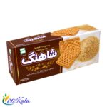 بیسکویت آرد جو با طعم هل و تزئین کنجد شاهنگ