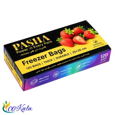 کیسه فریزر ۱۲۰ برگ ضخیم جعبه‌ای پاشا