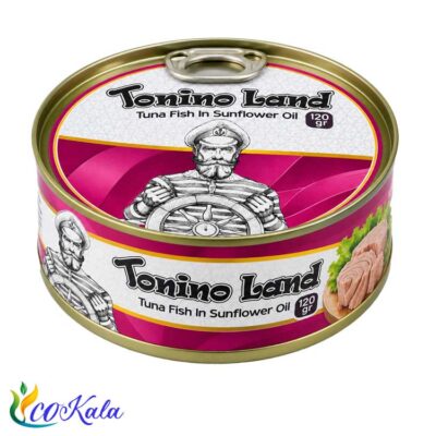 کنسرو تون ماهی در روغن آفتابگردان تونینولند 120گرم